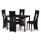 Baxton Studio Alani Modern Dark Brown Faux Leather Upholstered 5-Piece Dining Set 142-8036-8026 - alternate 1
